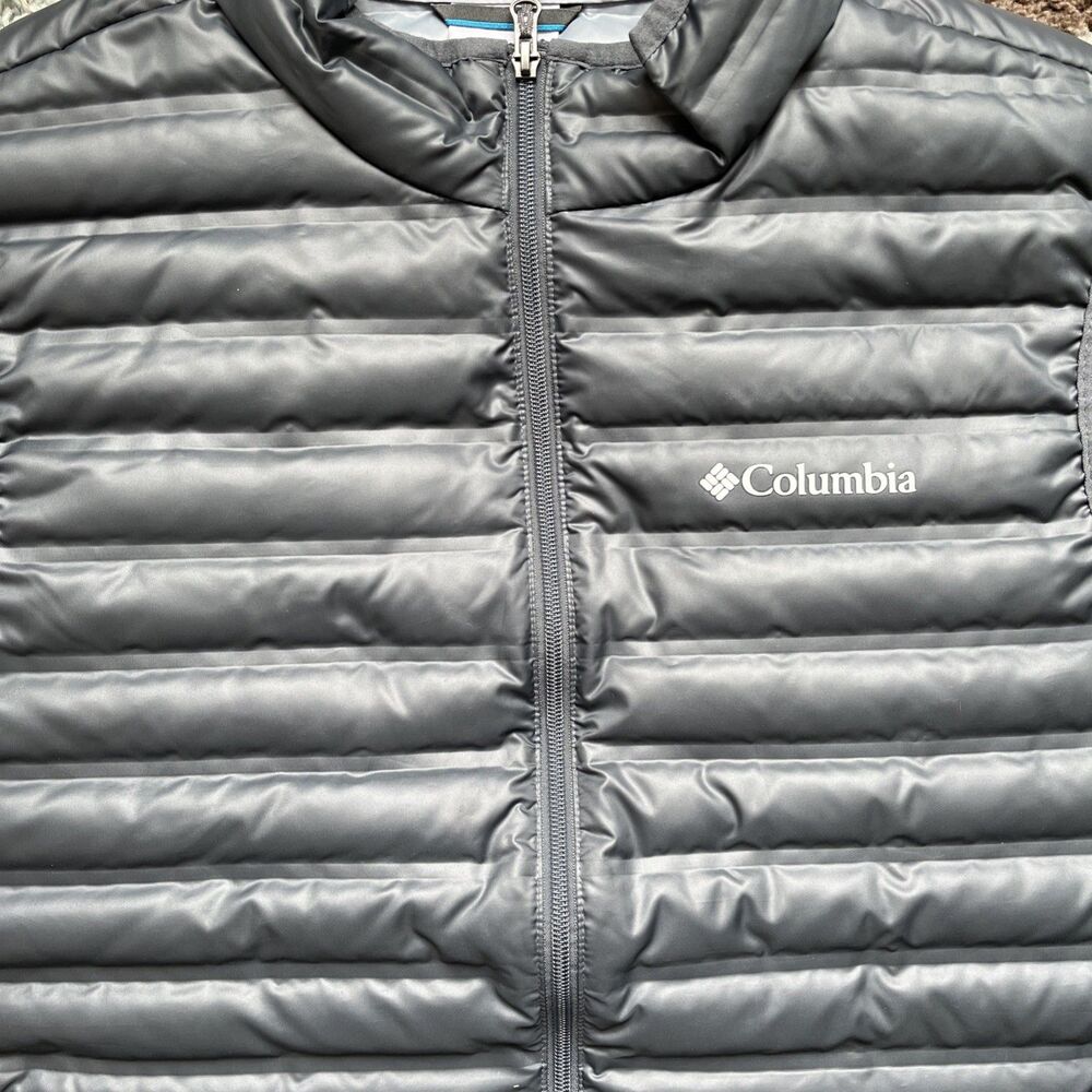 Columbia Mens Flash Forward Down Vest Sz Large Black Gray RDS 650 Fill Packable - Picture 2 of 10